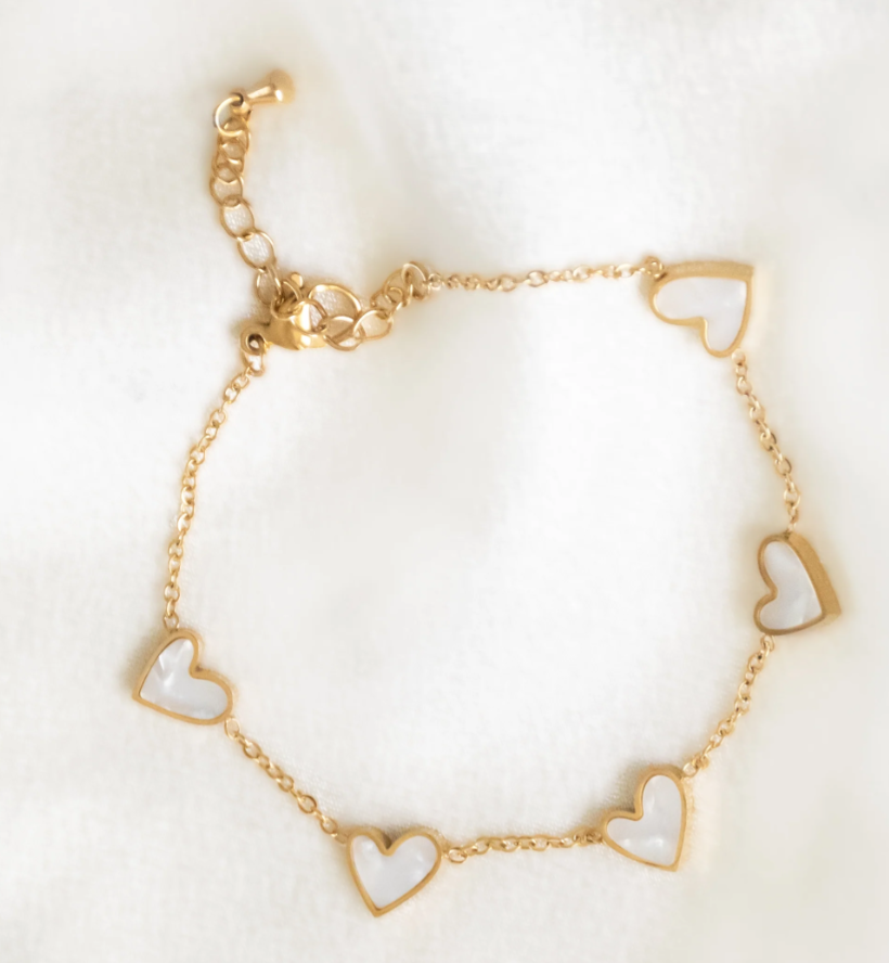 Lila Love Heart Bracelet