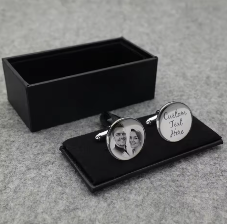 Custom Personalised Cufflinks - Silver